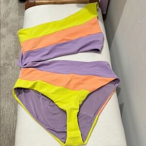 Beach Riot colorblock One-Shoulder one piece Swimsuit